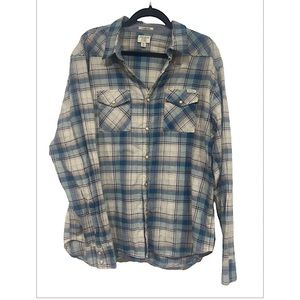 Lucky Brand Plaid Classic Fit Button Down Collared Shirt Size XL